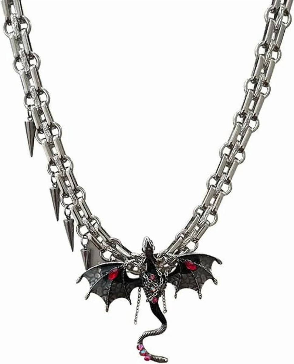 Collar dragón alado con espada